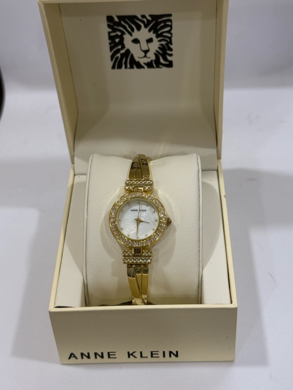 Anne Klein Gold Crystal Accent Women's Bracelet Watch - Gold